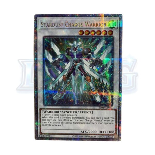 2 Stardust Charge Warrior ES01-AE027 Quarter Century Secret Rare — thẻ bài Yu-Gi-Oh chính hãng