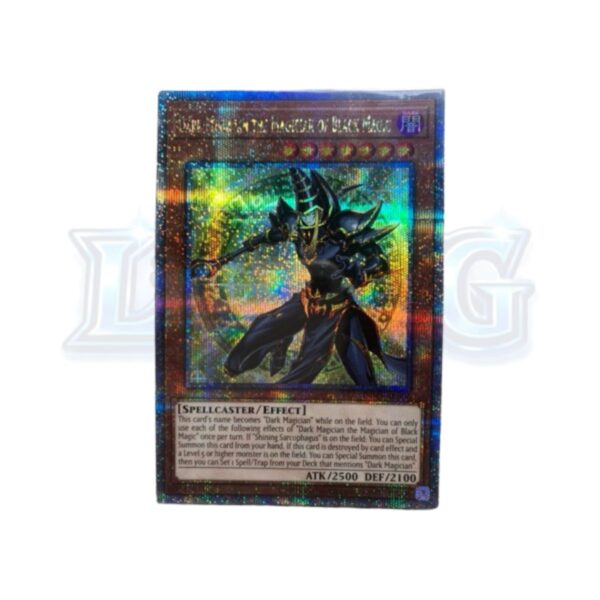 Untitled design (1) Dark Magician the Magician of Black Magic INFO-AE006 Quarter Century Secret Rare — thẻ bài Yu-Gi-Oh chính hãng