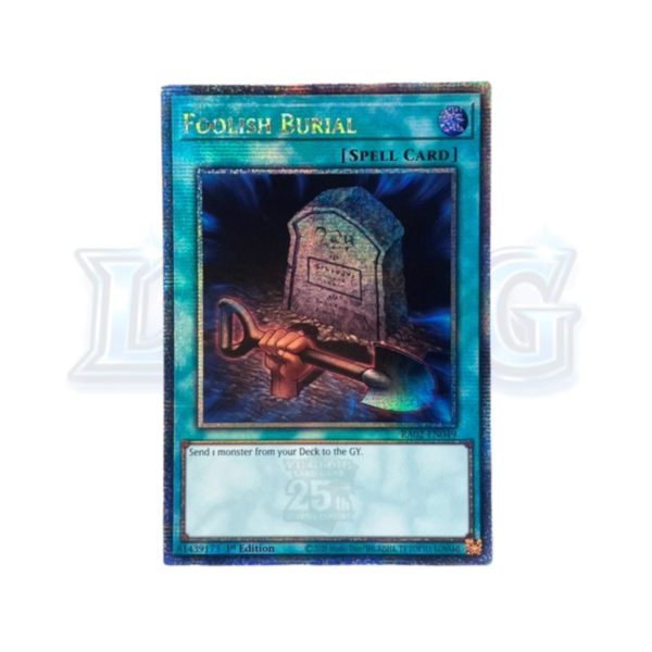 Untitled design (1) Foolish Burial RA02-EN049 Quarter Century Secret Rare — thẻ bài Yu-Gi-Oh chính hãng